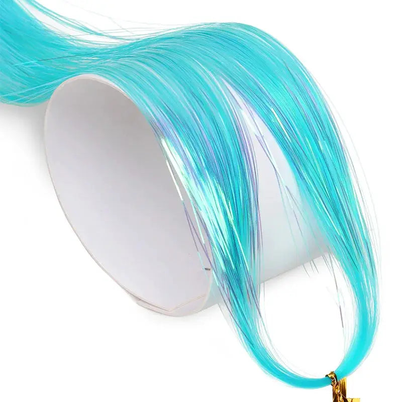 Synthetic Sparkling Tinsel Hair Extensions Holographic Colorful Glitter Fairy Hair For Parties Festivals
