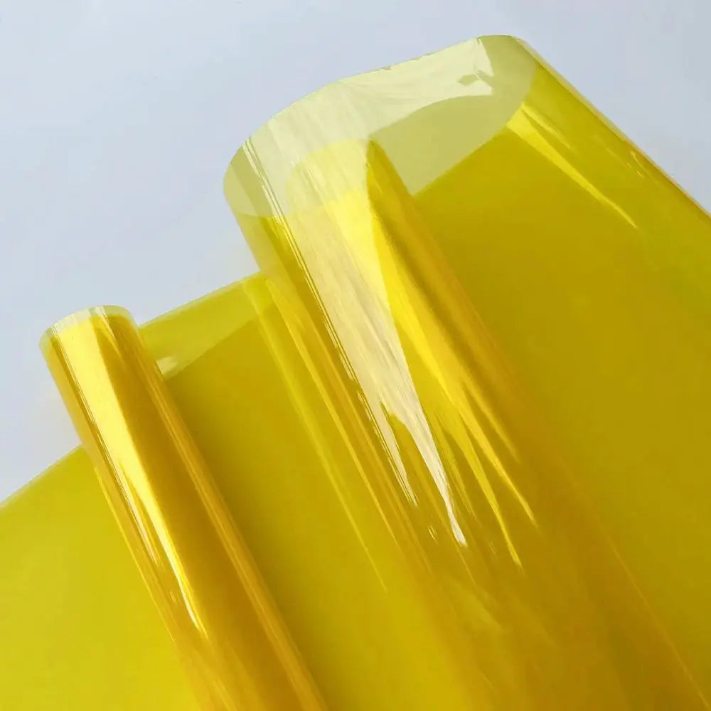 Simples Market yellow car light tint vinyl film; 2 rolls and 1 sheet, PVC self-adhesive waterproof sticker