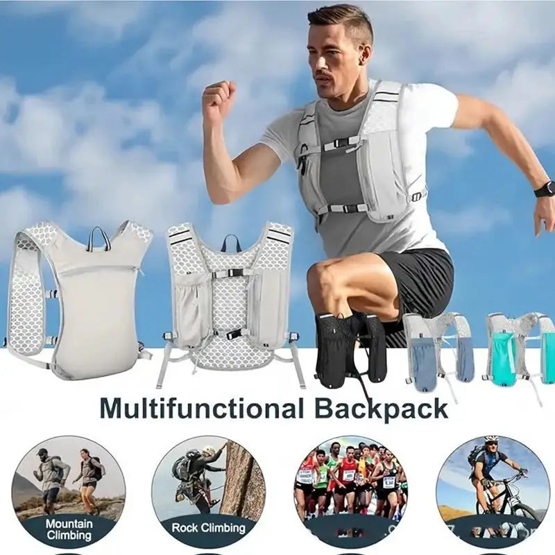 Lightweight Running Vest Hydration Chest Pack With Water Bottle Holder And Phone Pocket For Runners