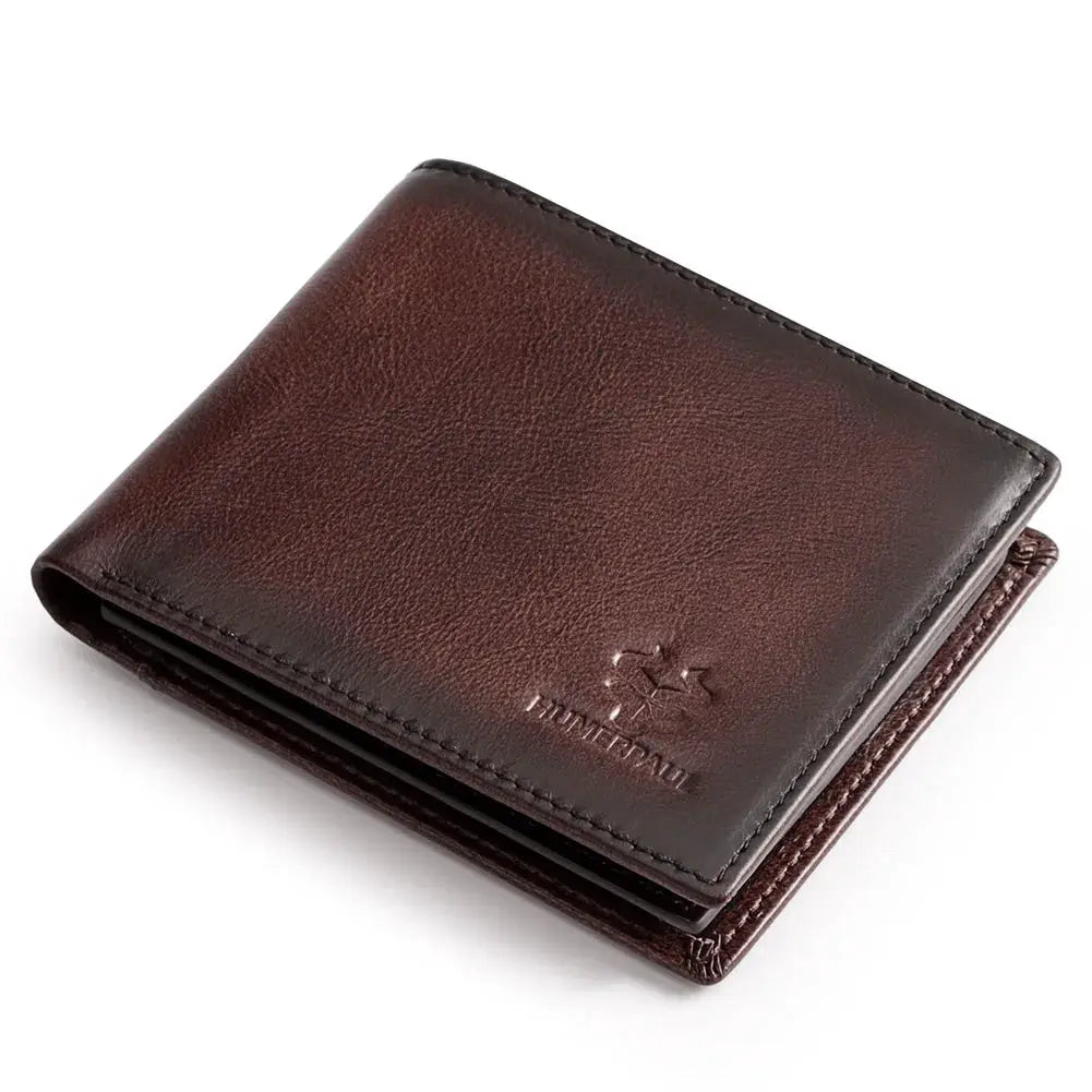 KAVIS handmade men's wallet in brown genuine leather