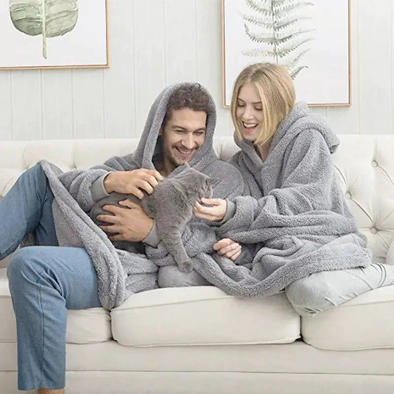 CozyNest Women Thick Fleece Hooded Jacket Ultra Warm Pullover With Double Fleece For Home And Outdoors