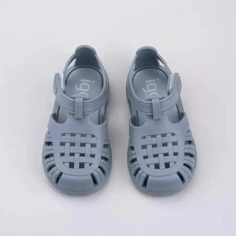 Classic Design Summer Roman Sandals For Kids Boys And Girls Breathable Casual Beach Footwear Solid Color