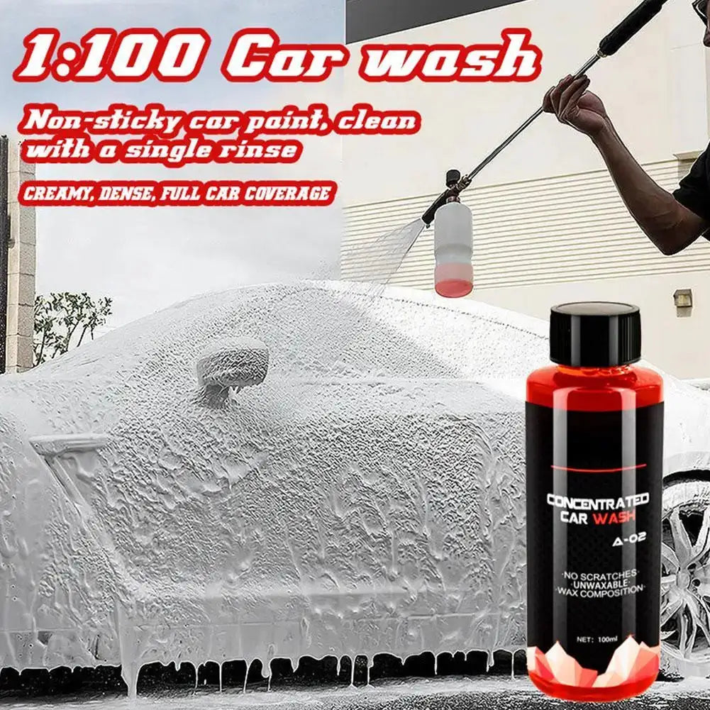 Car wash liquid, 100ml, concentrated formula from Simples Market in a red bottle with a black label