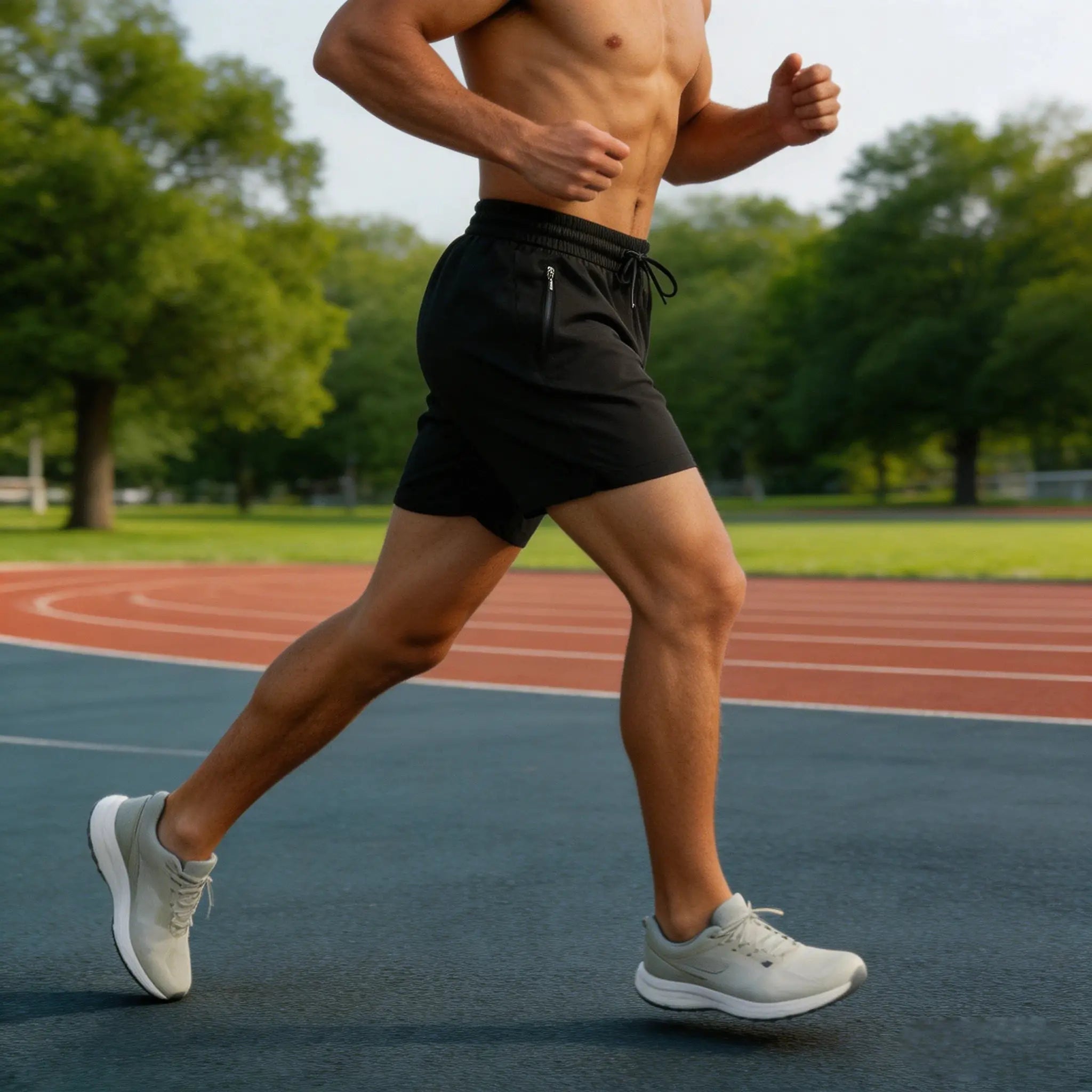 Men's Quick Dry Running Shorts With Drawstring And Zip Pockets For Athletic Workouts And Gym Sessions