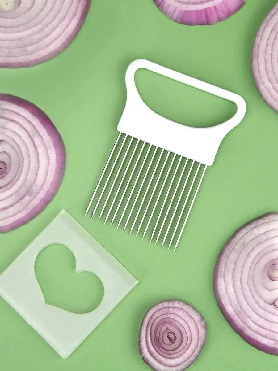 Colorful Onion Slicer With Stainless Steel Blades 1 Piece Kitchen Tool For Effortless Onion Slicing
