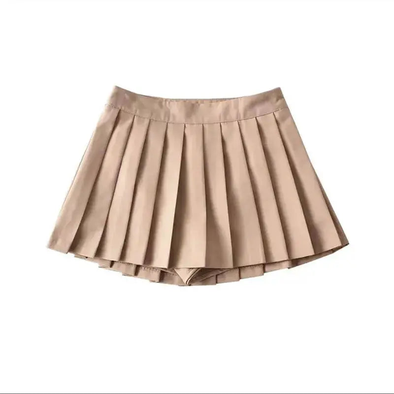 Women Pleated High Waist Mini Skirt White Vintage Korean Inspired A Line Dance Skirt All Day Comfort