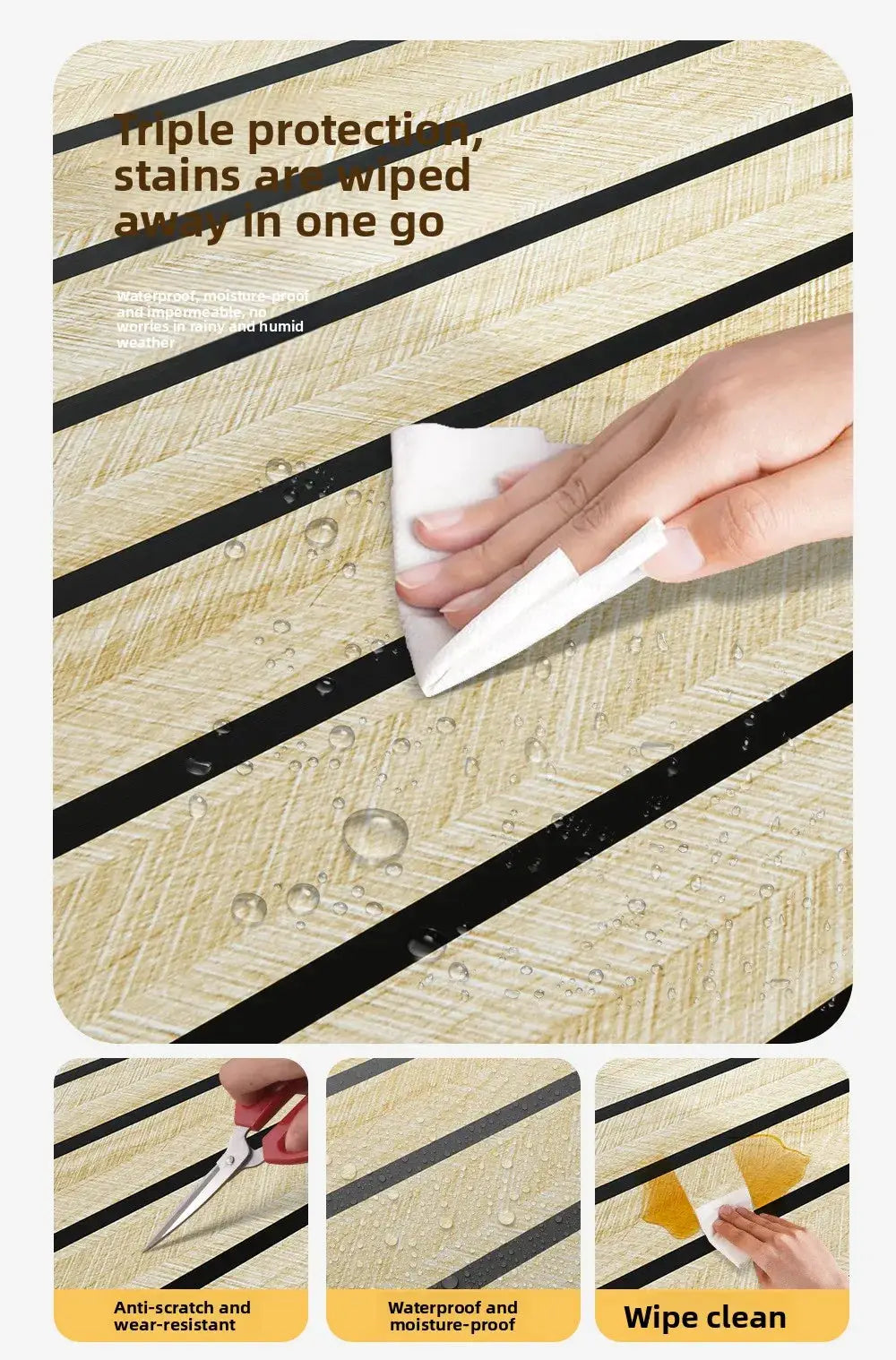 Simples Market brown grid peel-and-stick wallpaper with faux plaid; waterproof and moisture-proof for walls.