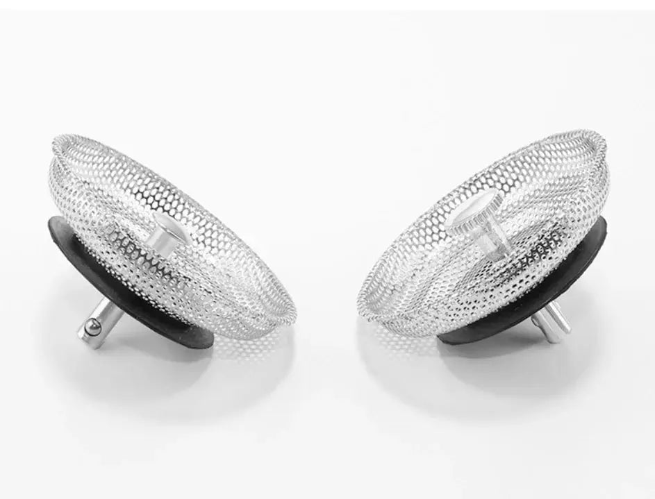 Waste plug sink strainer, stainless steel hair catcher, 2-pack