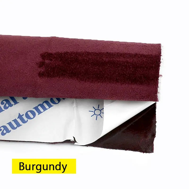 Self-adhesive suede leather fabric roll burgundy by Simples Market for car interior trims, per meter