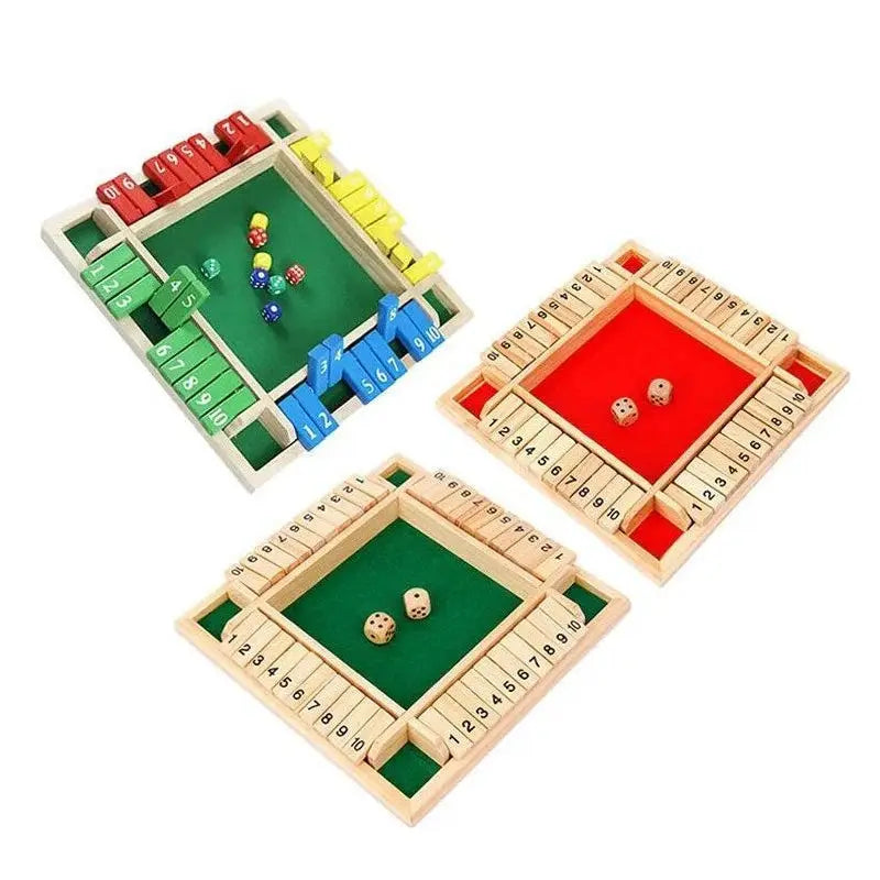 Shut The Box Dice Board Game Wooden Panels For 4 Players Pub Bar Party Supplies Family Fun For Kids And Adults