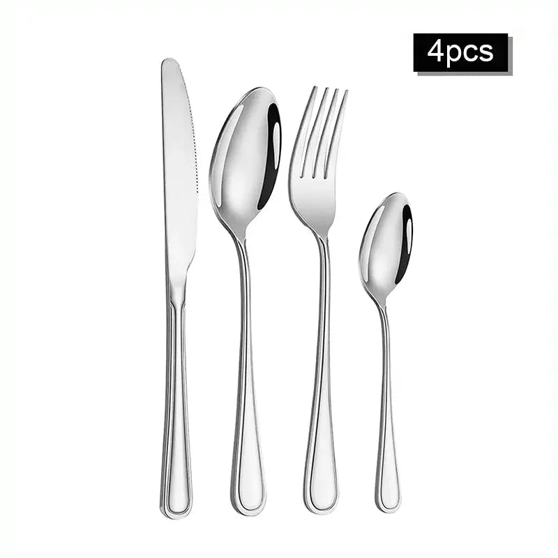 Stainless Steel Cutlery Set 6 Or 30 Pieces Steak Knife Fork Dessert Spoon High End For Restaurants And Hotels