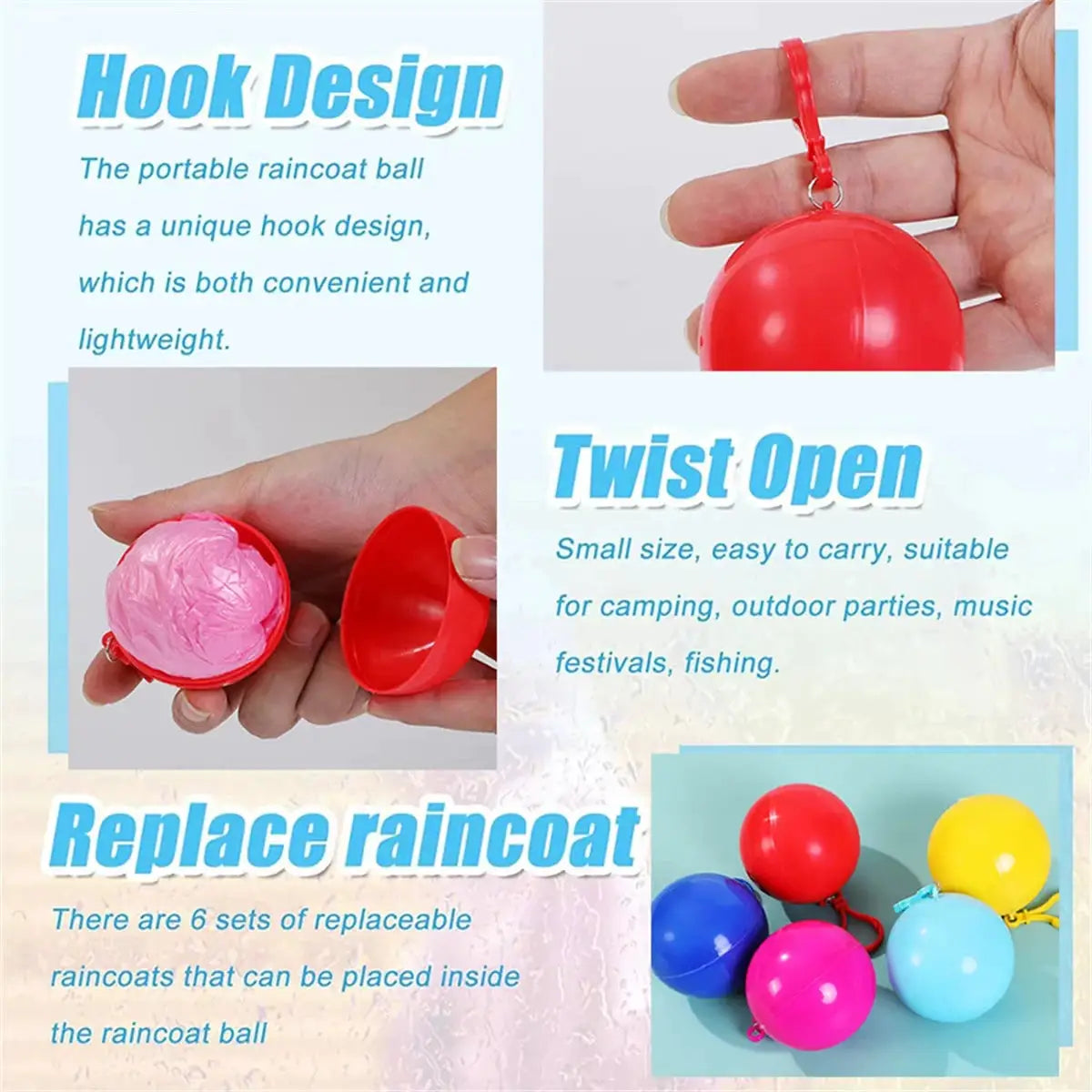 Mini Portable Raincoat Ball Colorful Disposable Thickened Rain Poncho Emergency Waterproof Rainwear Cape Keyring