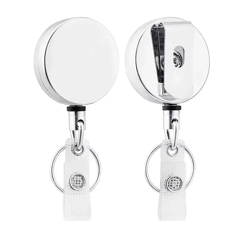 Retractable Metal Wire Keychain With Badge Reel ID Lanyard For Name Tags Card Badges Easy Pull Buckle Elastic Key Ring - Simples Market