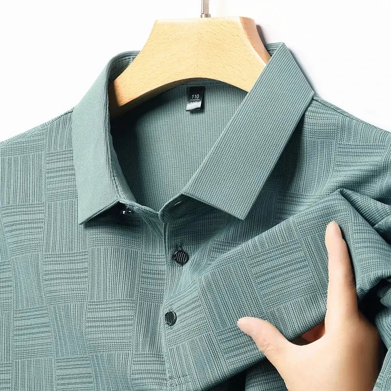 2024 Men's Printed Business Casual Short Sleeve Polo Shirt Breathable Comfortable Top For Summer