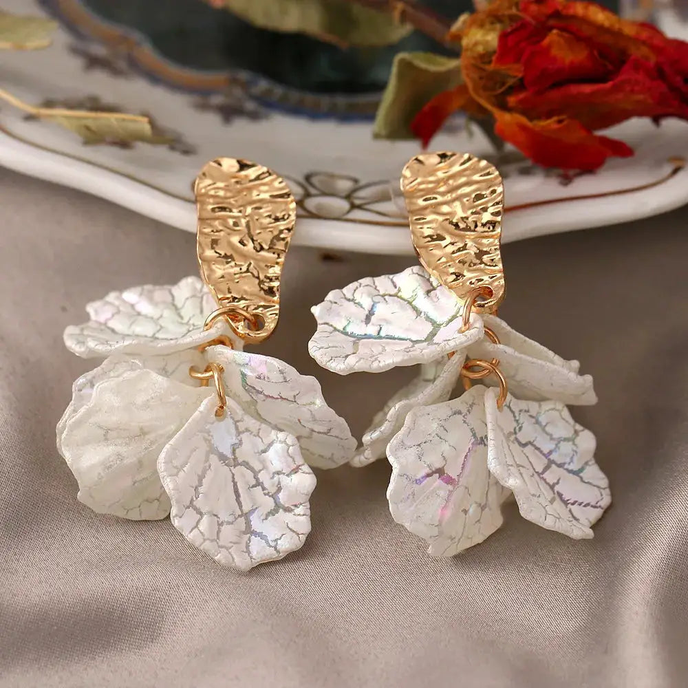 Forest Cross Border Fairy Petal Earrings Handmade Delicate Craftsmanship For Women Whimsical Artisan Jewelry
