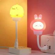 USB night light; two cartoon lights by Simples Market, yellow chick and pink bunny shapes, plug-in USB powered.