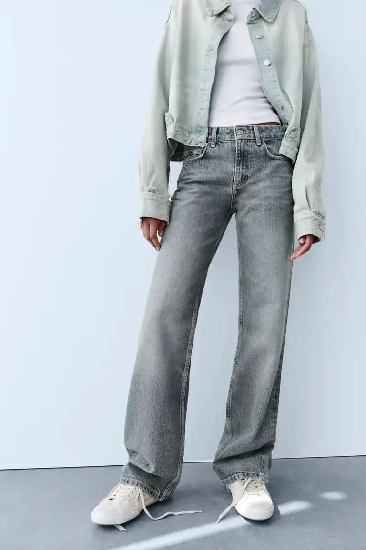 Z1975 Straight Leg Jeans For Women Y2K Classic Wash 2025 ETJ