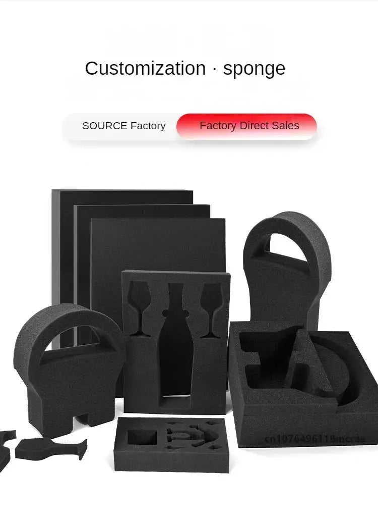 High-density black foam tool-case inserts with assorted cutouts for toolbox and flight case