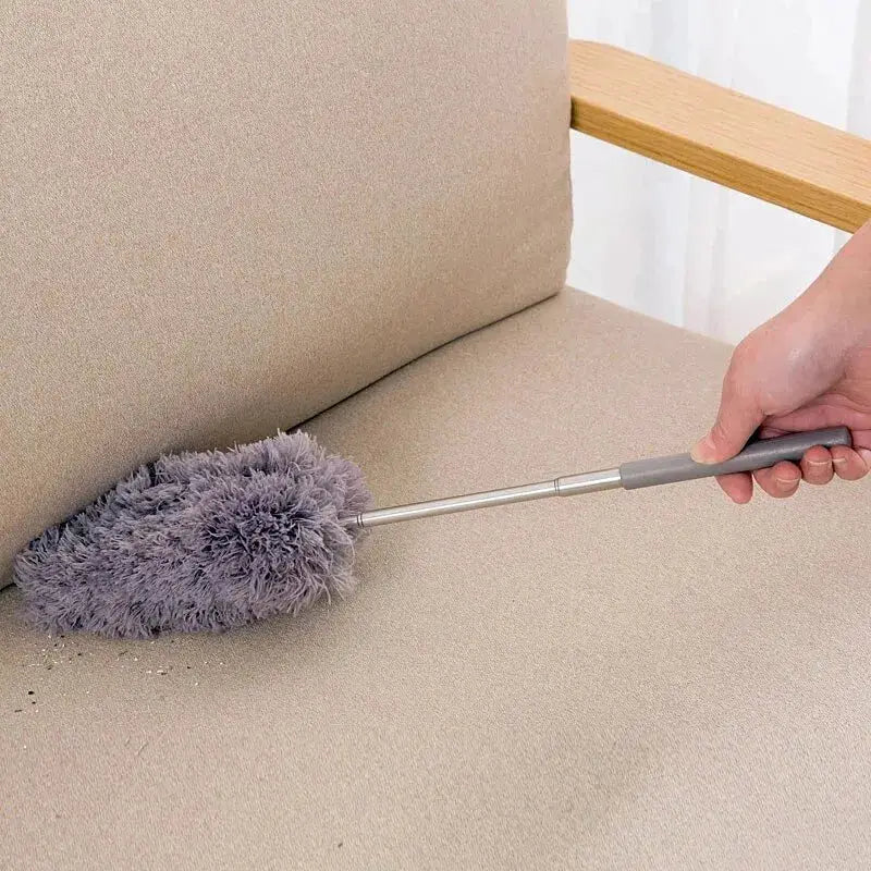 Retractable Duster With Stainless Steel Long Handle And Microfiber Dusting Head For Car And Home Cleaning