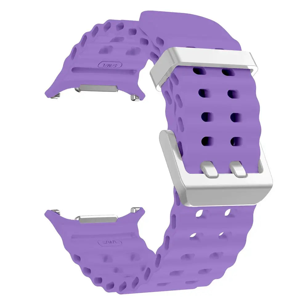 NEW Marine Silicone Strap For Samsung watch ultra 47mm Bracelet No Gaps Sport two-tone Band for Galaxy 8 ultra watchband 2030