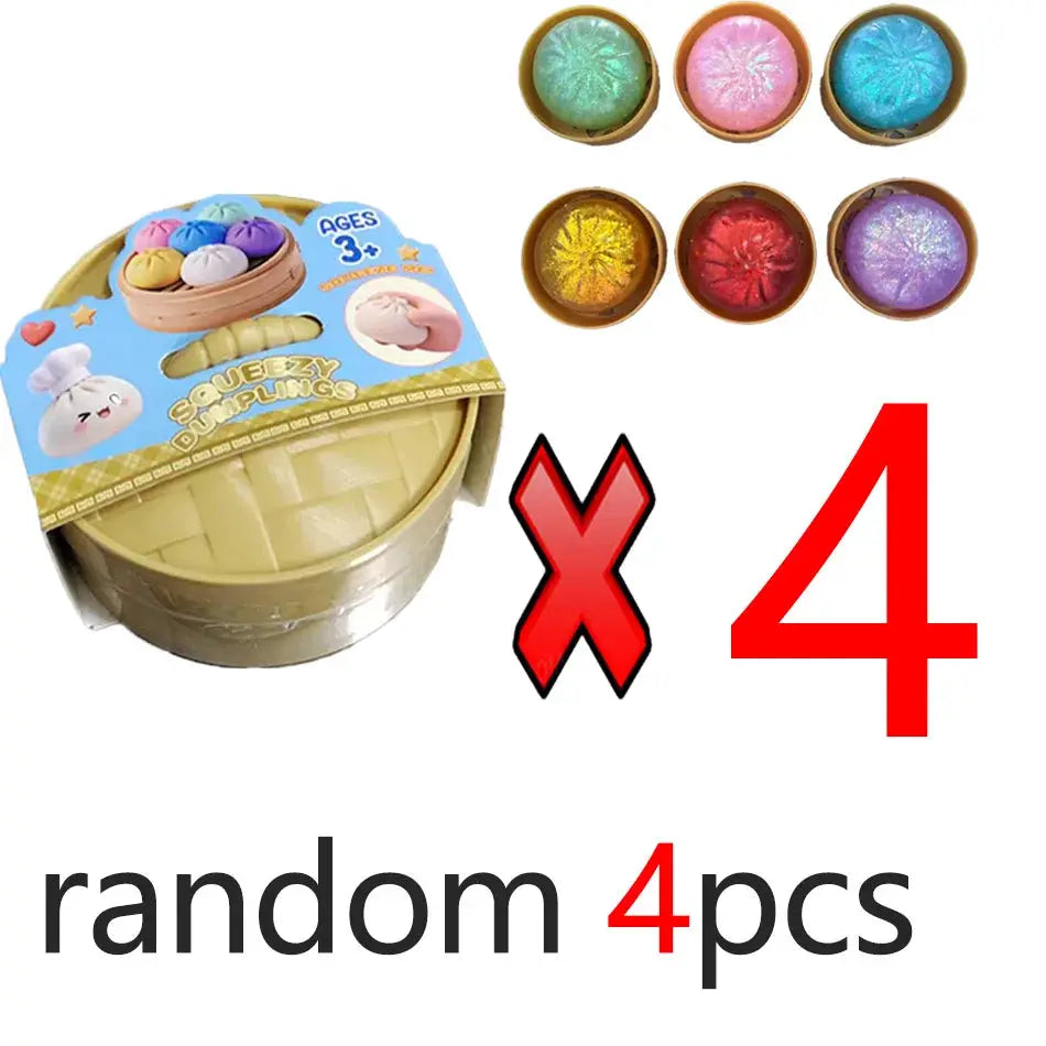 Dumpling Squishies Cute Colorful Bun Toy Slow Rising Stress Relief Fidget for Kids and Adults Anti Anxiety Gift