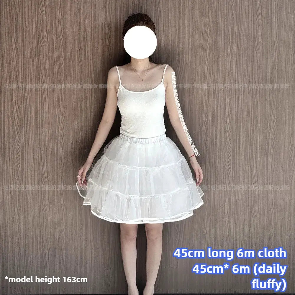 Simples Market 35cm Lolita petticoat underskirt, white fluffy layered mesh crinoline