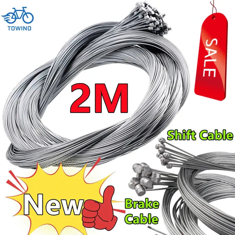 2M MTB Road Bicycle Brake Line Set Shifter Cable Core Wire For Fixed Gear And Standard Bikes