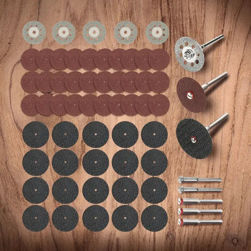 60 Piece Diamond Cutting Discs And Grinding Wheel Set For Woodworking And Metal Dremel Rotary Tool