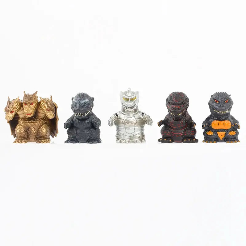 5 Piece Finger Puppet Mecha Godzilla King Ghidorah Hydreigon Monster Cute Action Figure Toy Set
