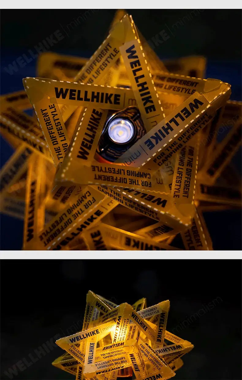 WELLHIKE star camping lantern shade set, yellow waterproof DIY lampshades for tents