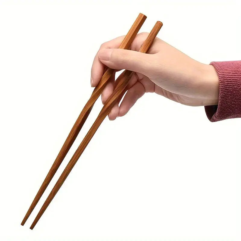 Five Pairs Natural Bamboo Chopsticks Set Chinese Style Pointed Household Tableware Kitchen Supplies