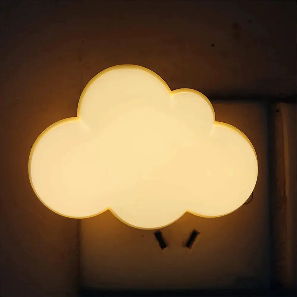 LED cloud night light by Simples Market, plug-in motion sensor lamp with auto on/off, warm glow.