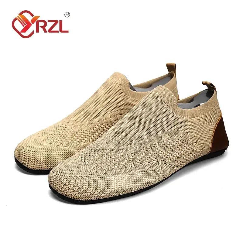 YRZL Mens Soft Driving Moccasins Lightweight Breathable Mesh Slip On Casual Loafers Walking Shoes