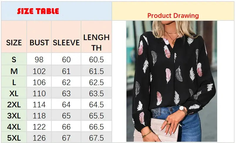 Simples Market women's black feather-print chiffon blouse, long-sleeve top.