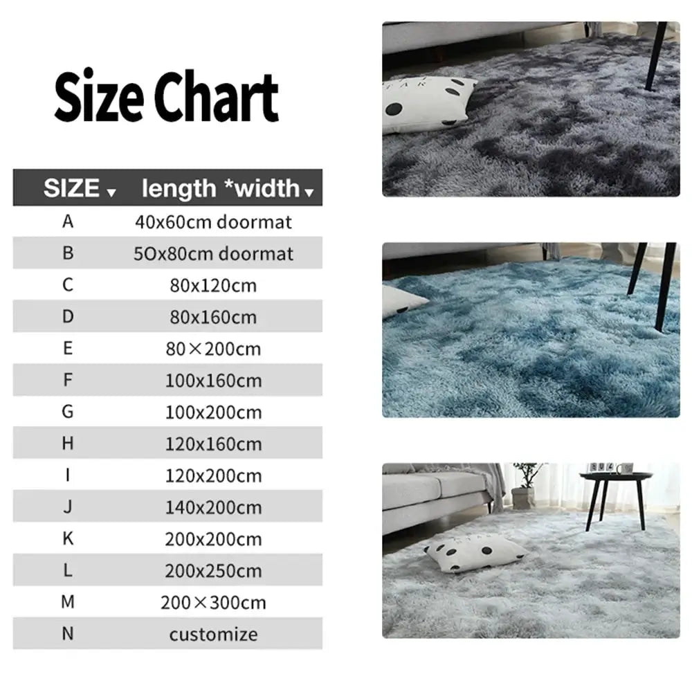 Fluffy Plush Velvet Carpet Rug for Living Room and Bedroom Lounge Soft Floor Mat for Kids Decoration