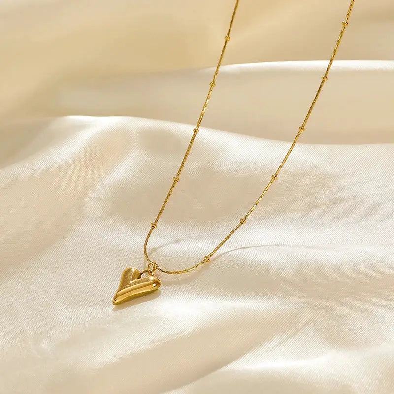 EILIECK 316L Stainless Steel Heart Pendant Necklace For Women Waterproof Choker Jewelry Gifts Girls