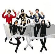 Michael Jackson cosplay plush doll set with varied outfits and jointed limbs for room decor or gifts