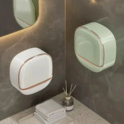 Waterproof soap box for shower by Simples Market, hanging soap holder with drainage, white and mint green (2-pack)