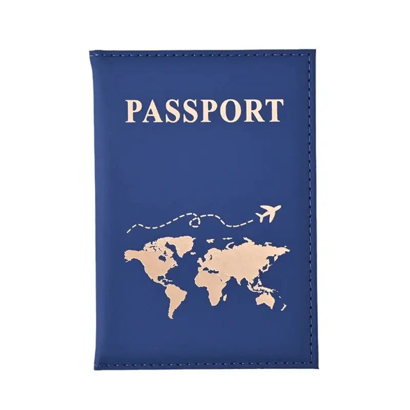 World Pattern Passport Holder PU Leather Protective Cover Travel Wallet Card Case Unisex Gift