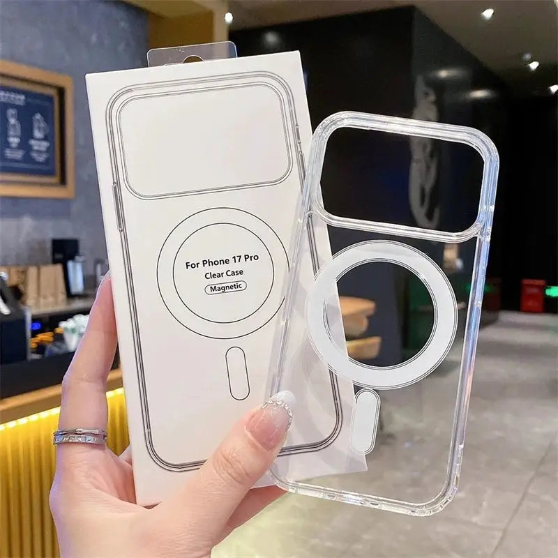 NovaCase MagSafe Transparent Back Case For iPhone 17 Series And Earlier Models Hard Clear Protection