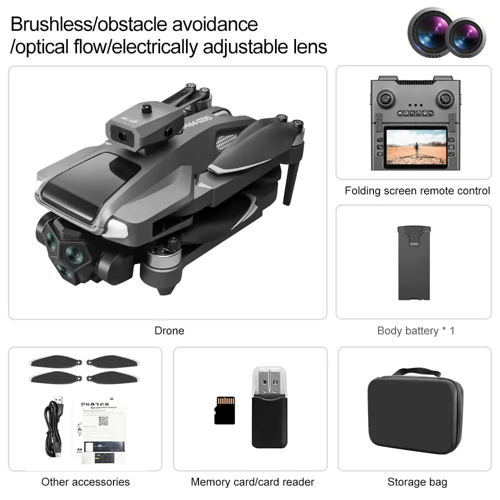 Simples Market M66 folding drone with camera and remote with built-in screen, 1 battery, memory card