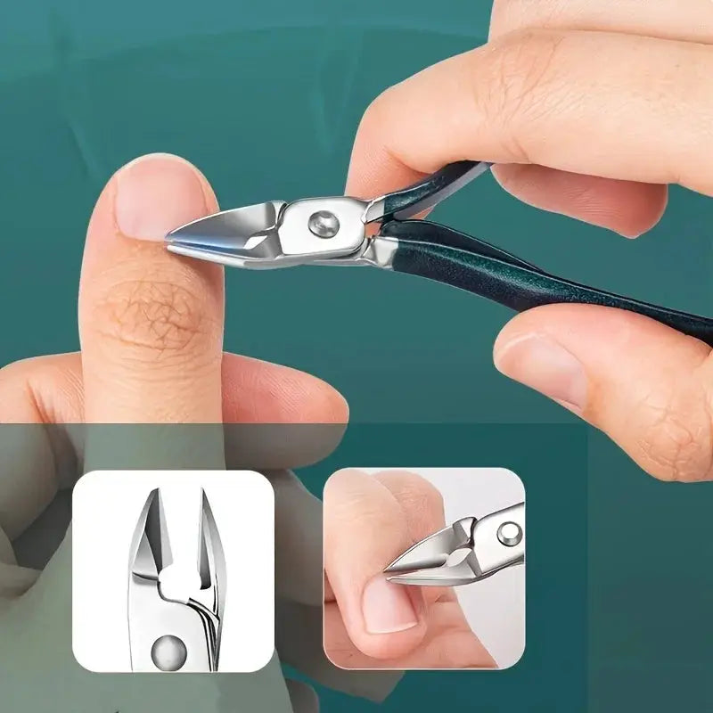 Simples Market stainless steel nail nipper with black handle, part of a professional manicure kit