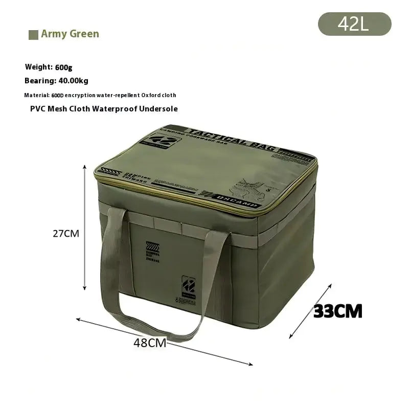 Simples Market 42L army green insulated waterproof tactical camping bag with carry handles