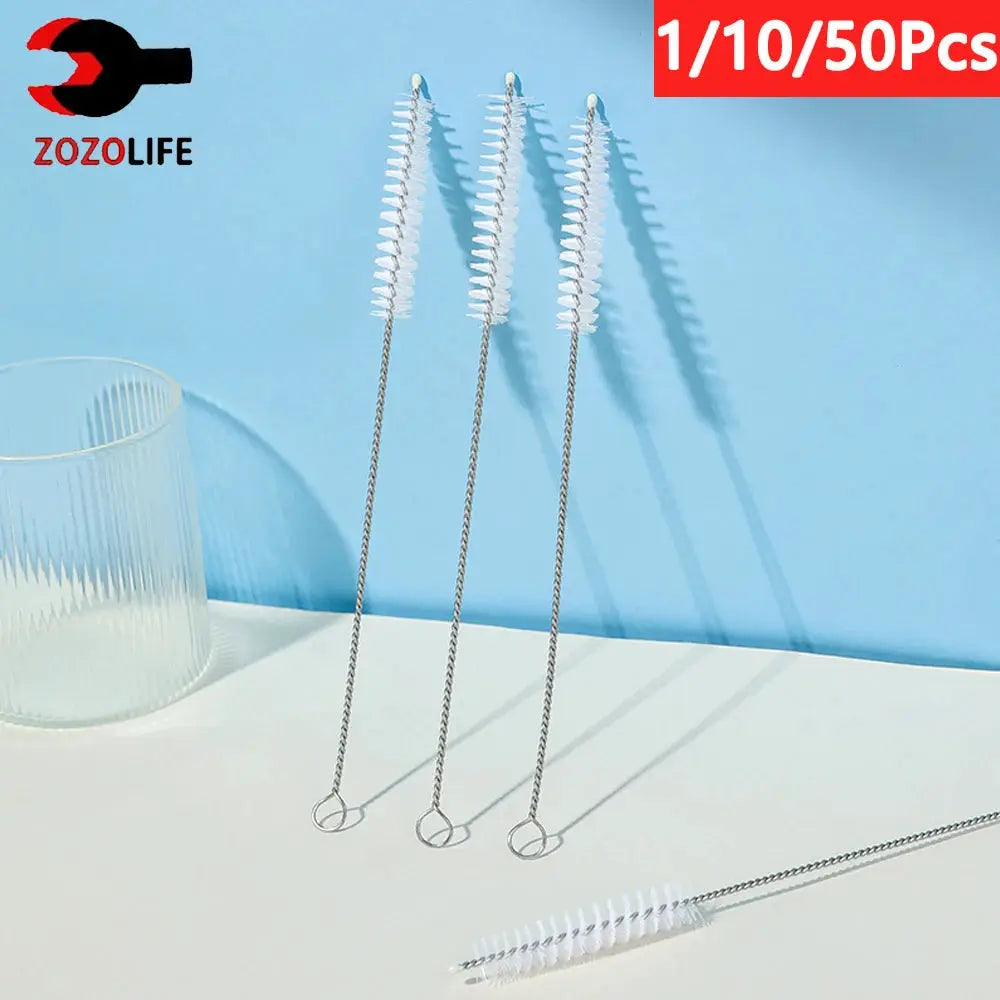 Stainless steel straw and pipe cleaning brushes set; twisted wire handles, five pieces, ZOZOLIFE by Simples Market