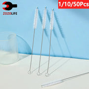 Stainless steel straw and pipe cleaning brushes set; twisted wire handles, five pieces, ZOZOLIFE by Simples Market