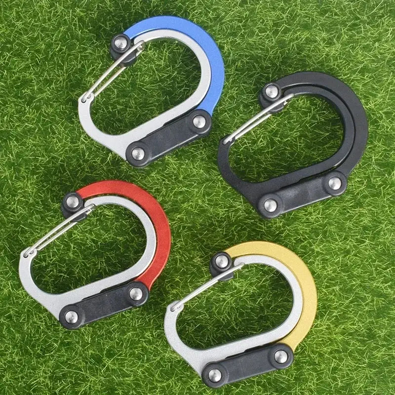 Multifunctional Hybrid Gear Clip Carabiner With 360 Degree Rotating Hook And Strong Buckle For Camping Hiking Travel