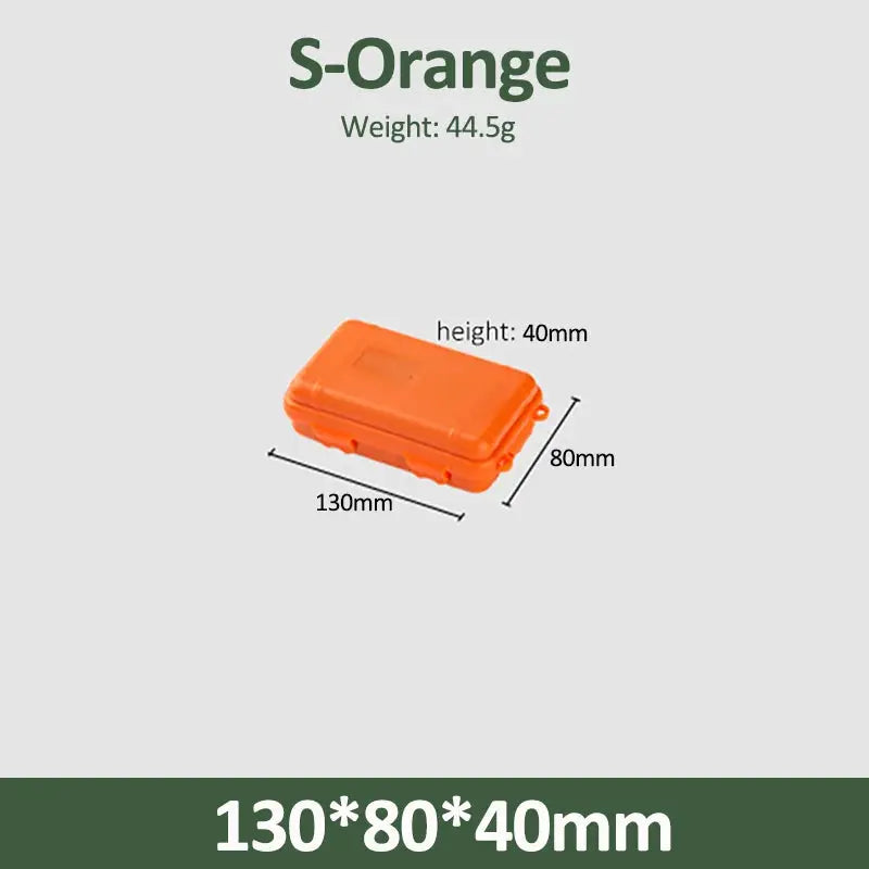 Survival box by Simples Market, orange outdoor plastic waterproof sealed 130x80x40mm