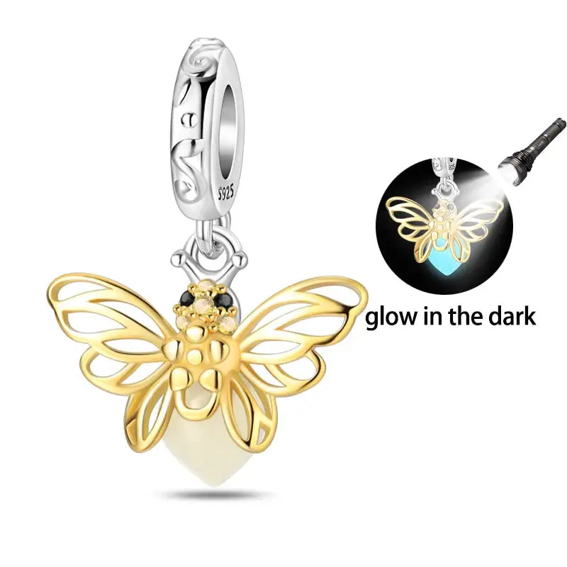 925 Sterling Silver Gold DIY Charms Beads Inlaid Zirconium Sun Leopard Pendants Fit Bracelet For DIY Jewelry Making