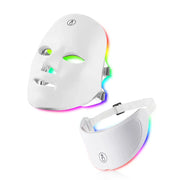 Led Facial And Neck Mask With Seven Color Light Therapy For Skin Care