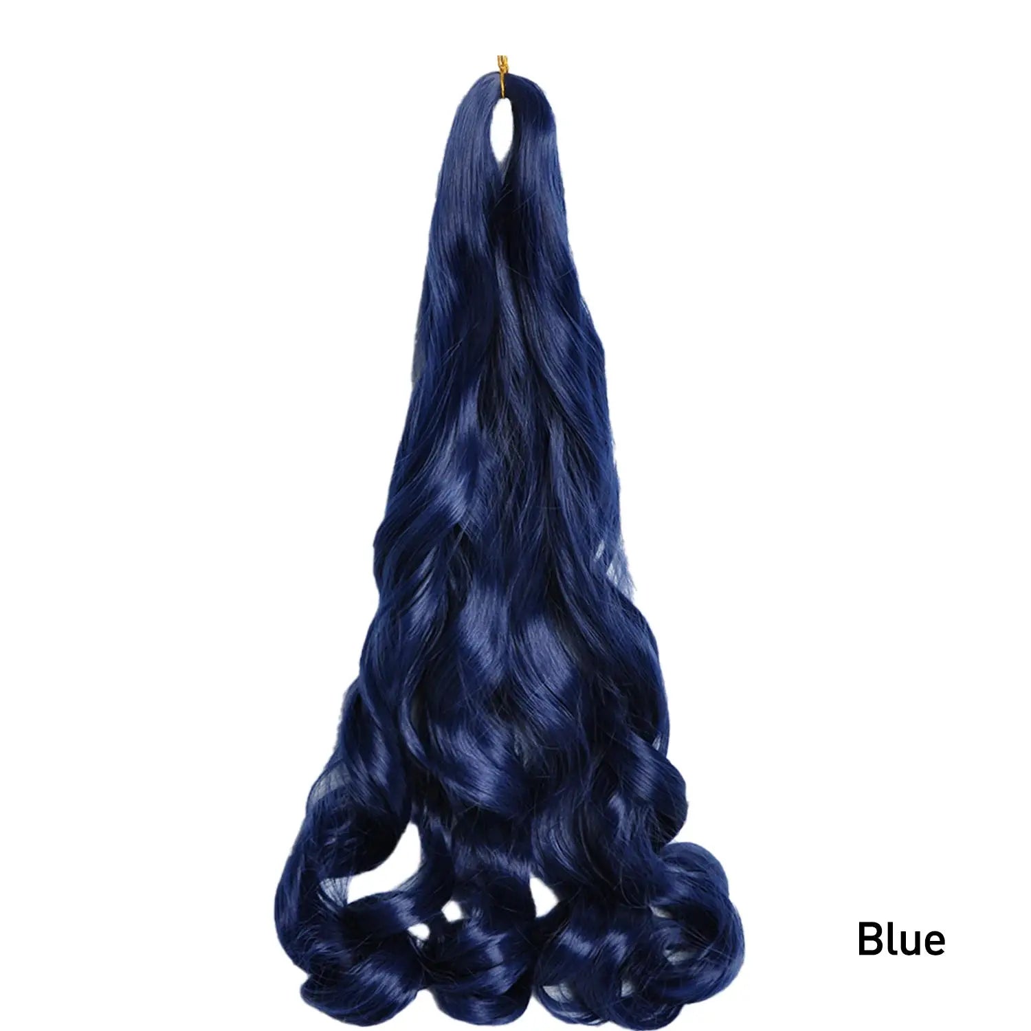 Simples Market Blue French Curls braiding hair, 24-inch synthetic spiral curls extensions